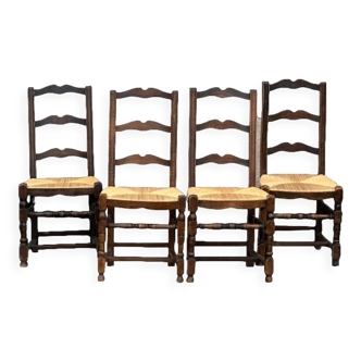 4 chaises paillées