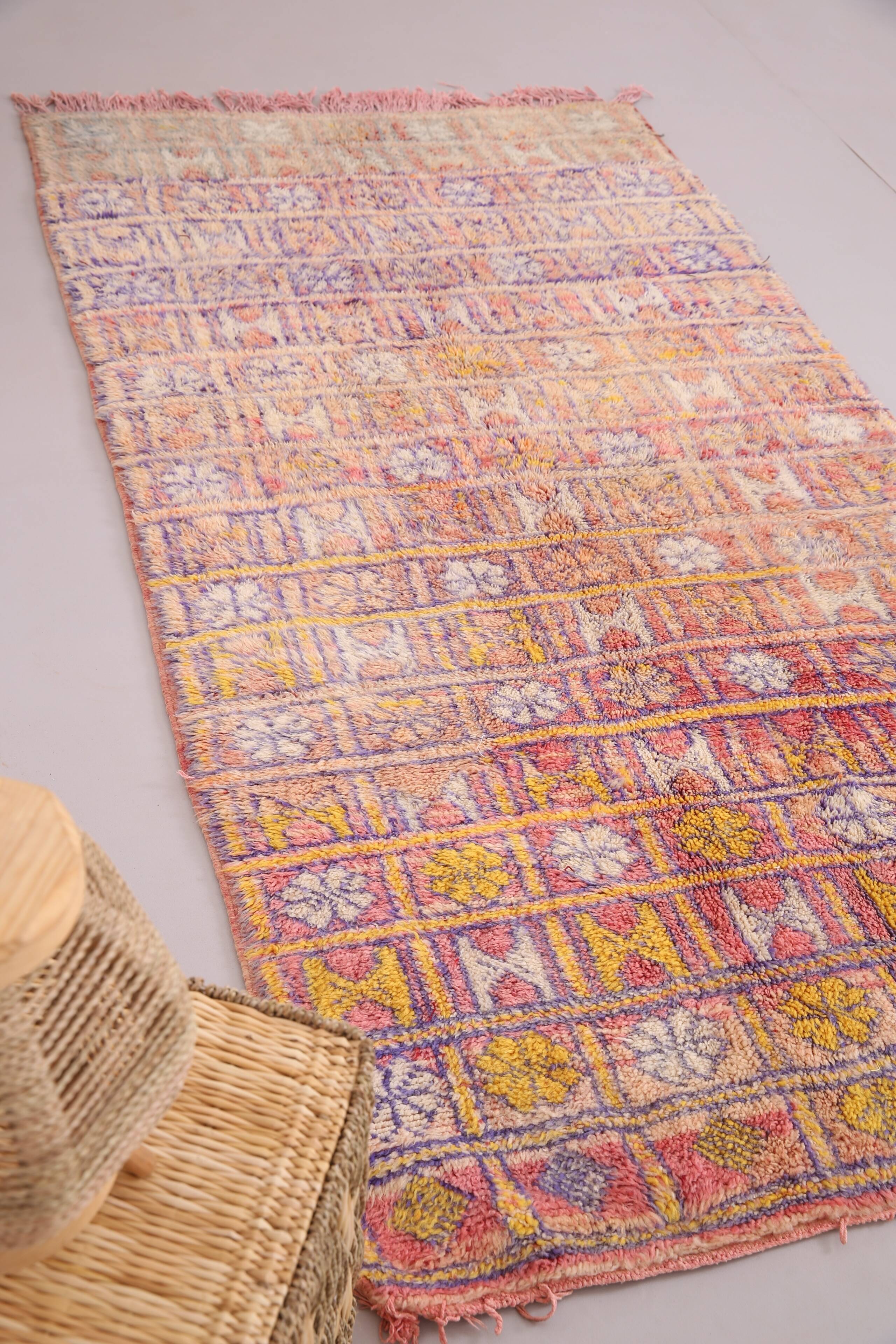 Vintage Moroccan Runner Rug 116 x 231 cm - Authentic Berber Rug - Handmade