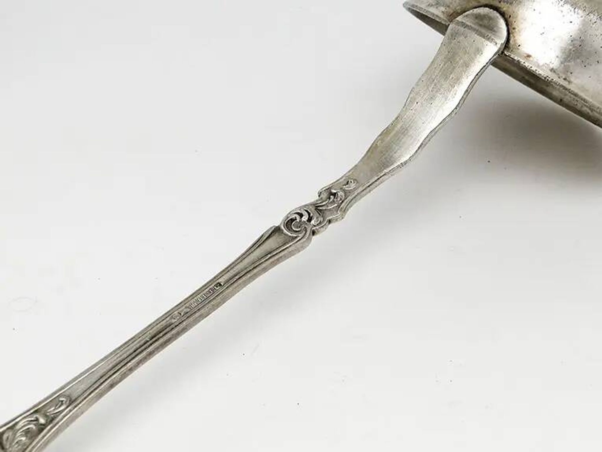 Borówka ladle, Art Nouveau / Art Deco, silver-plated brass, Norblin, Poland, 1920s