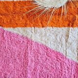 Handmade natural wool rug, size 100 x 200 cm