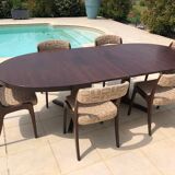 Baumann dining table and 6 gondola chairs set