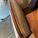 Vintage Louis XVI style blue velvet sofa