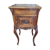 Louis XV bedside table in solid walnut