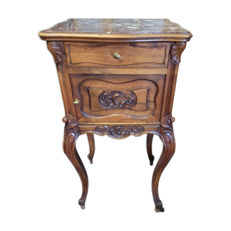 Louis XV bedside table in solid walnut
