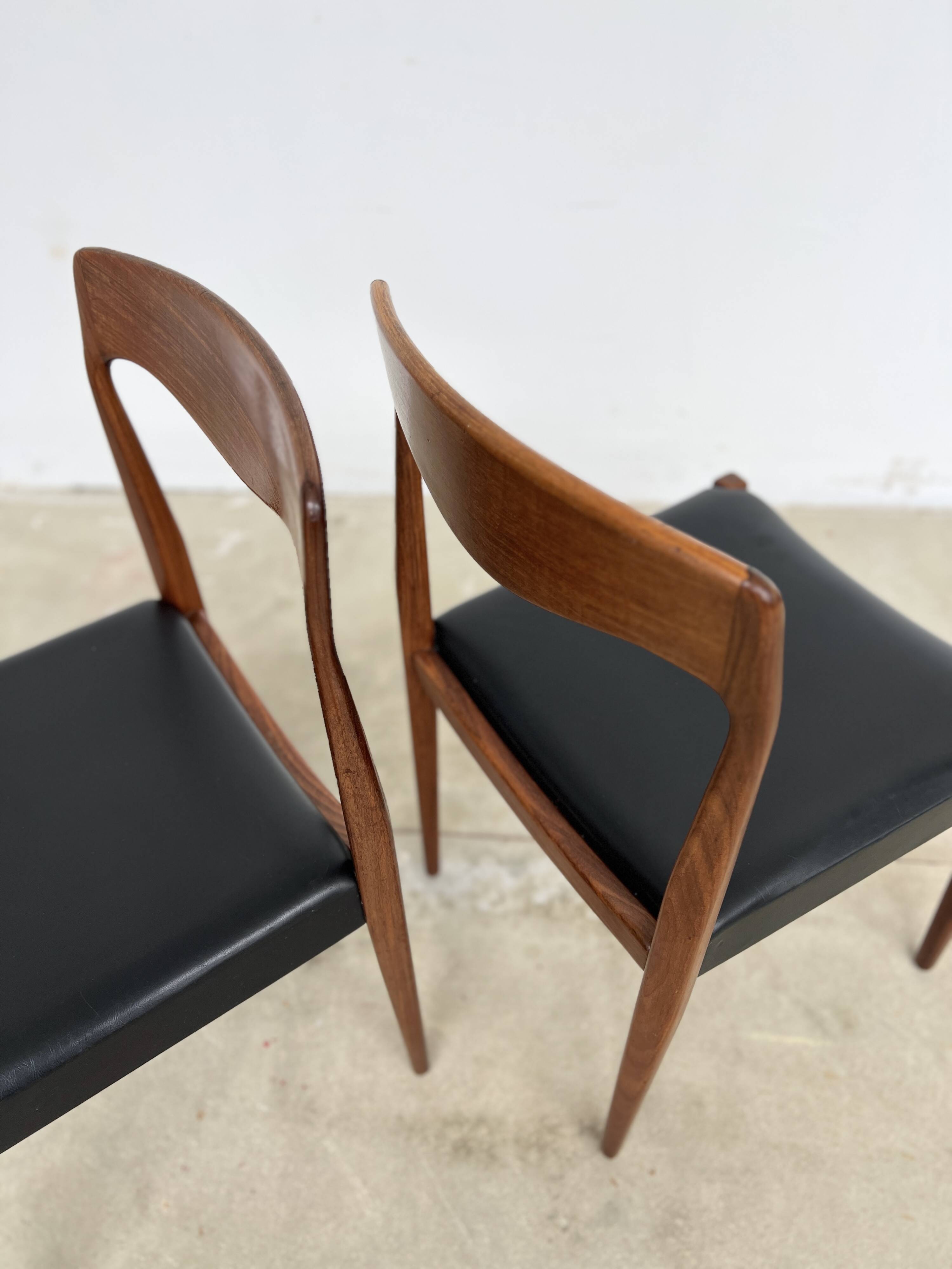 Scandinavian teak and leatherette chair