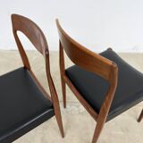Scandinavian teak and leatherette chair