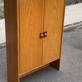 Scandinavian wardrobe with 2 sections in oak from the 1970s.
