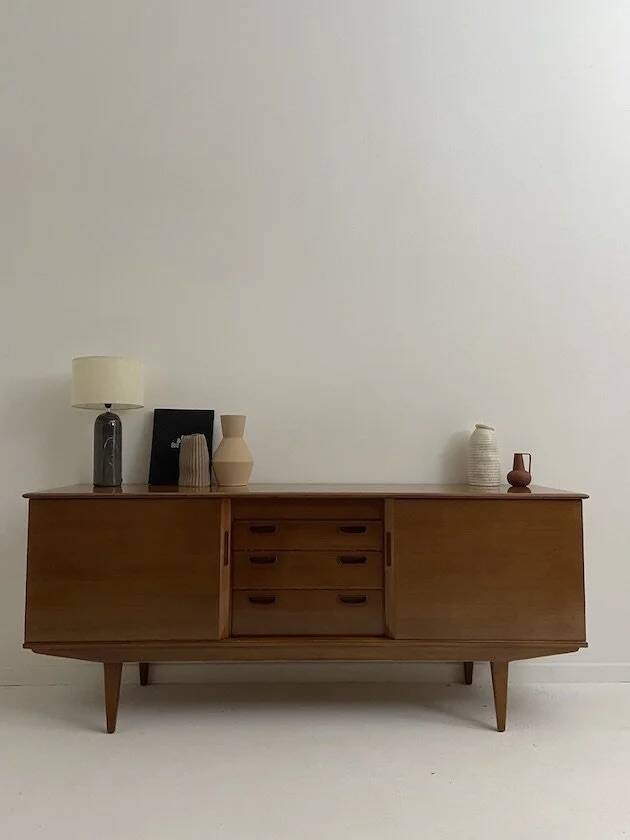 Vintage teak sideboard in Scandinavian style