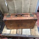 Lot of leather suitcases