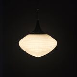 Adjustable Czech Pendant Light, Opaline Glass, 1970s