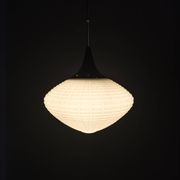 Adjustable Czech Pendant Light, Opaline Glass, 1970s