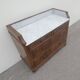 Ancienne commode en bois et marbre