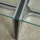 Sculpted Chrome Base Coffee Table with Glass Top