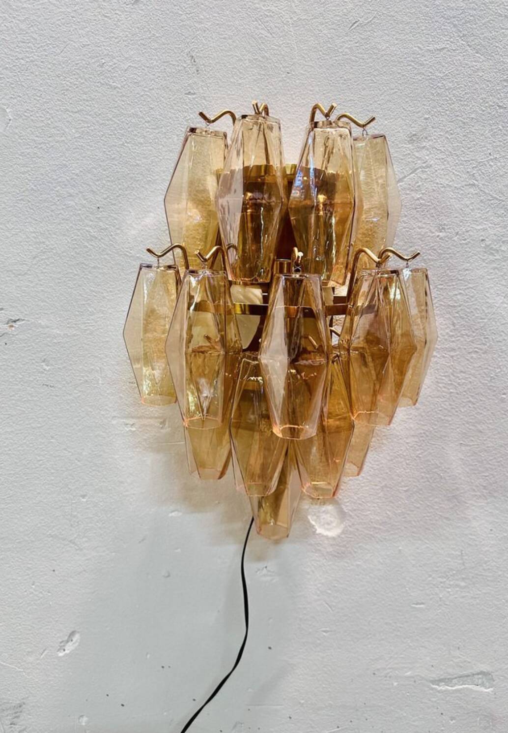 Applique da parete in vetro di Murano, anni '70, set di 2