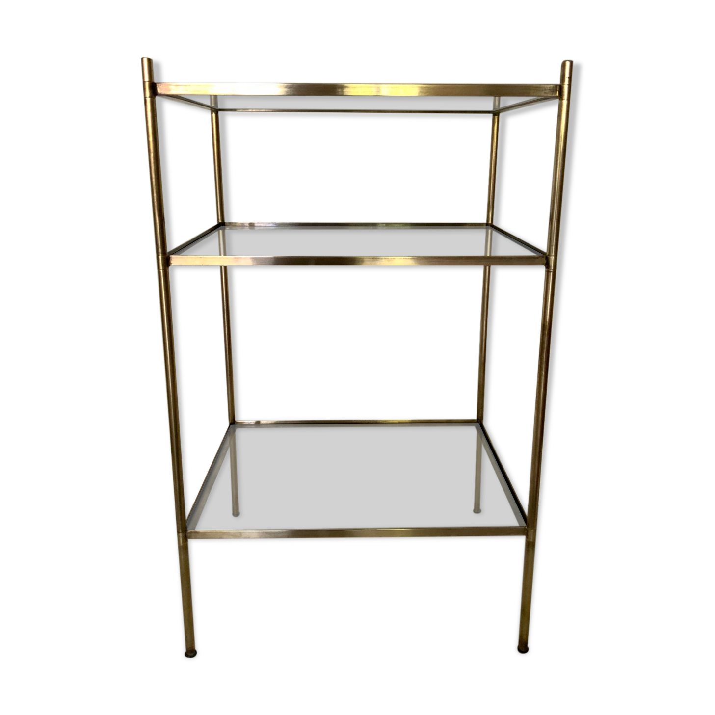 Brass and glass side table