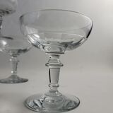 Set of 8 glass champagne glasses XIXth