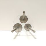Postmodern Silver-Plated Brass and Plexiglass Candelabrum by Mesa, Italy 1970s