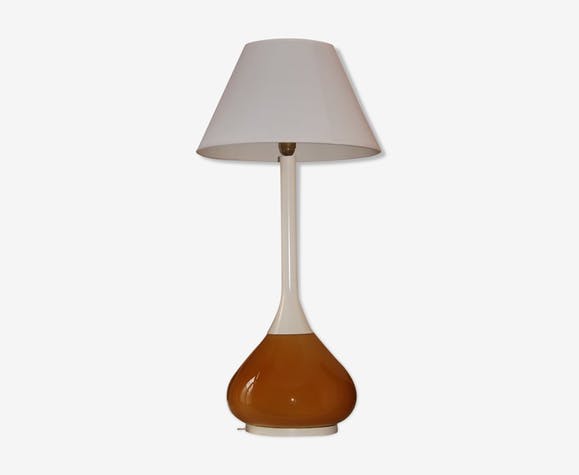 Orange 1960-70 vintage opaline drop lamp