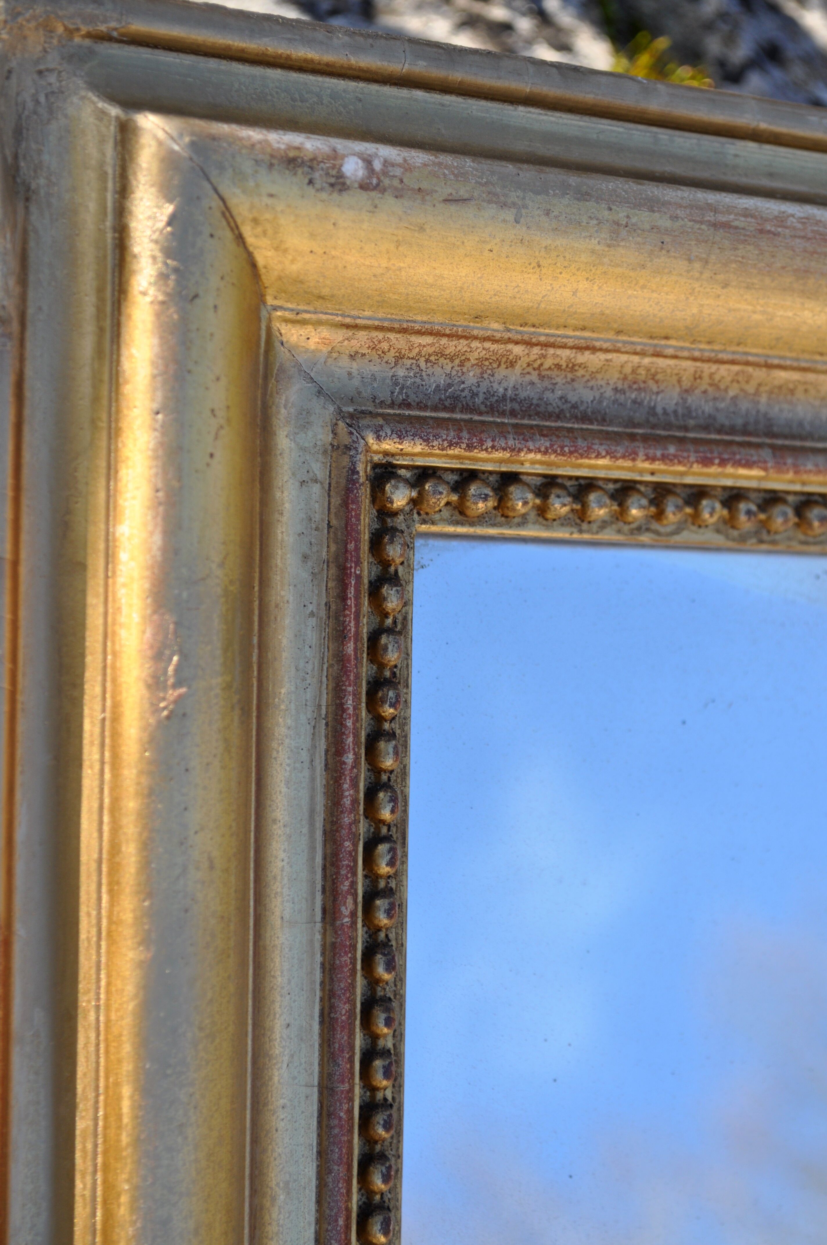 Rectangular gilded mirror 140x90cm