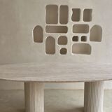 Calypso oval dining table 220x100 natural travertine