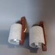 Pair of Scandinavian teak and perspex sconces Vintage 1960