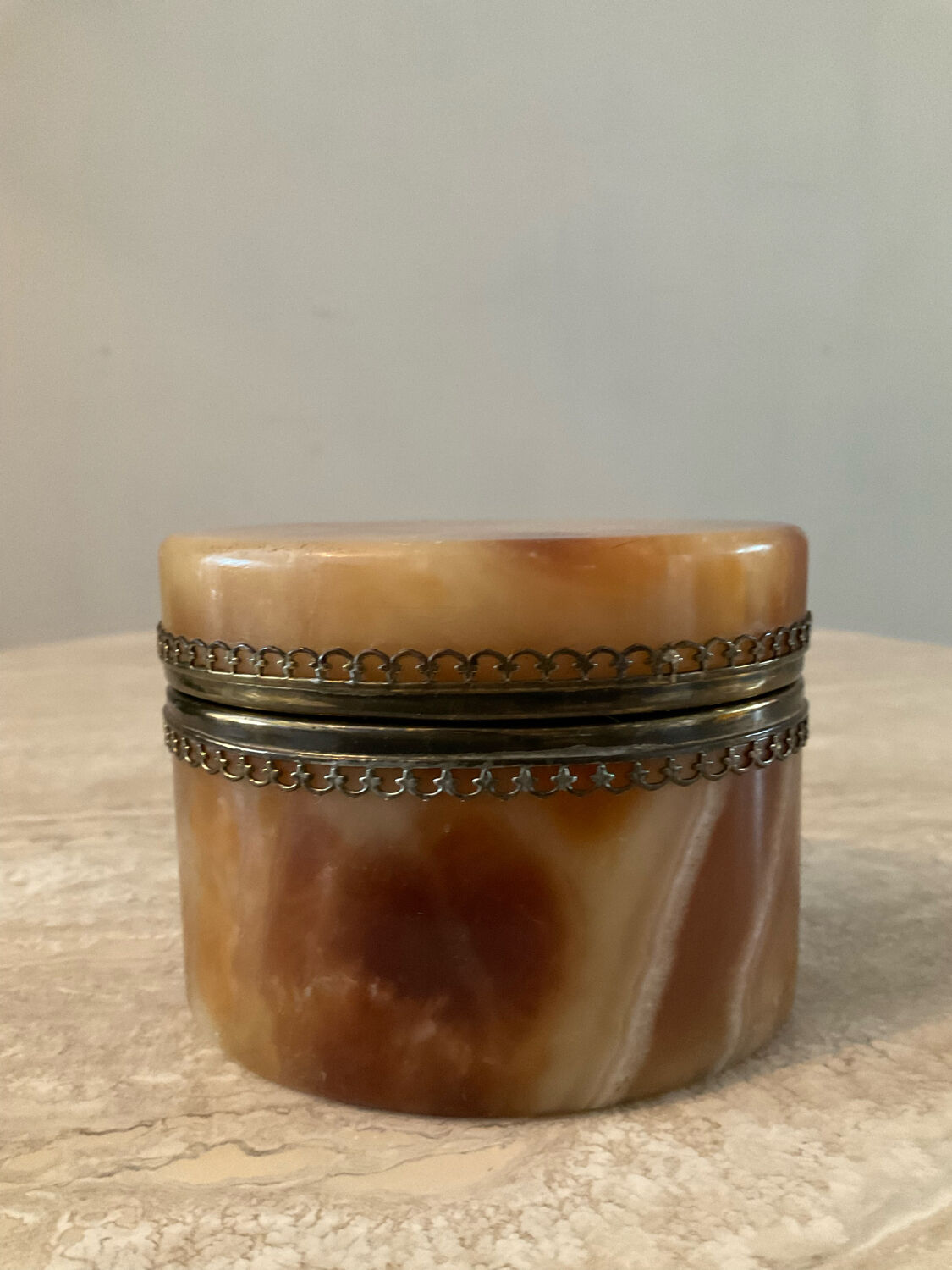Vintage onyx jewelry box