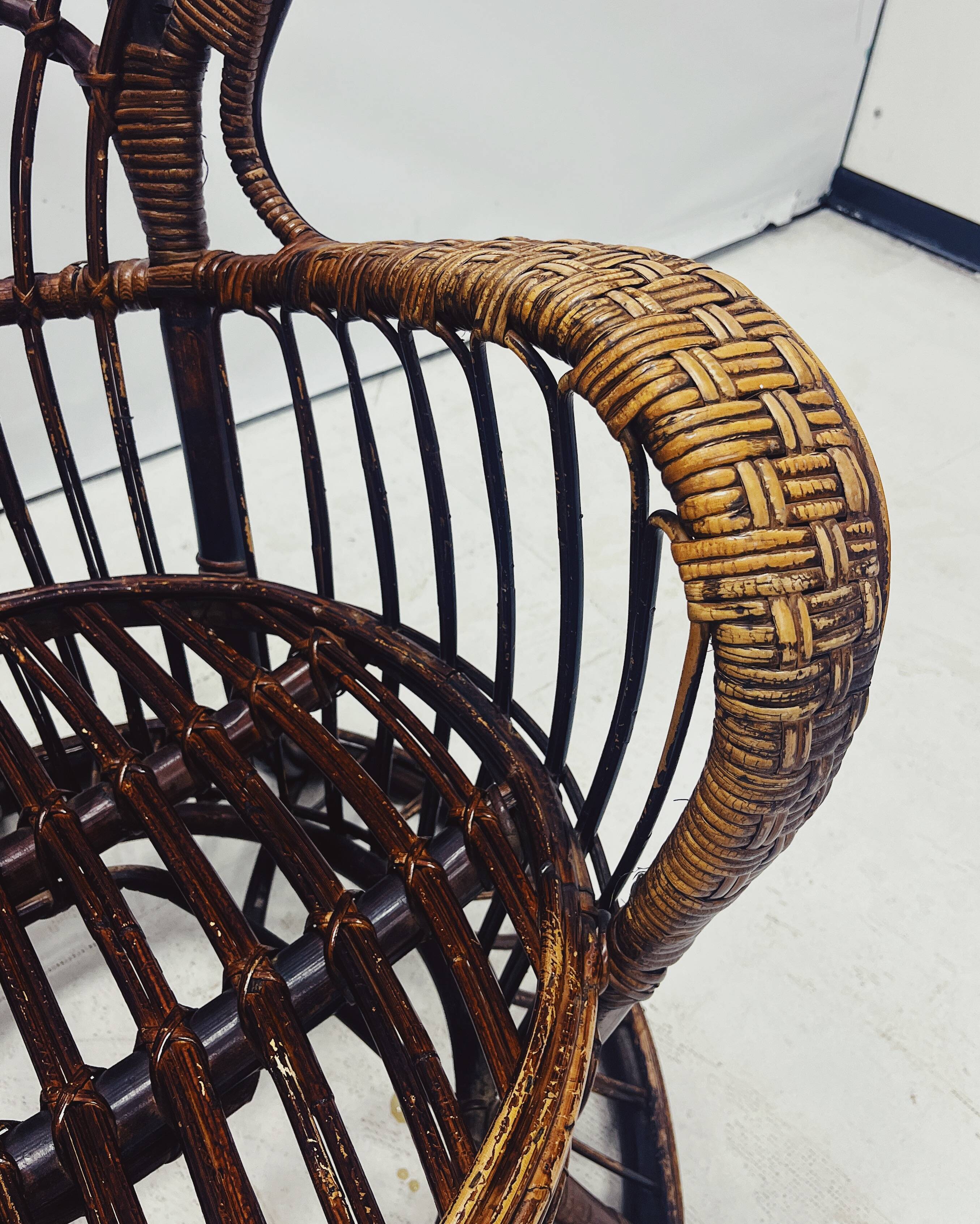 Vintage Rattan Peacock Chair