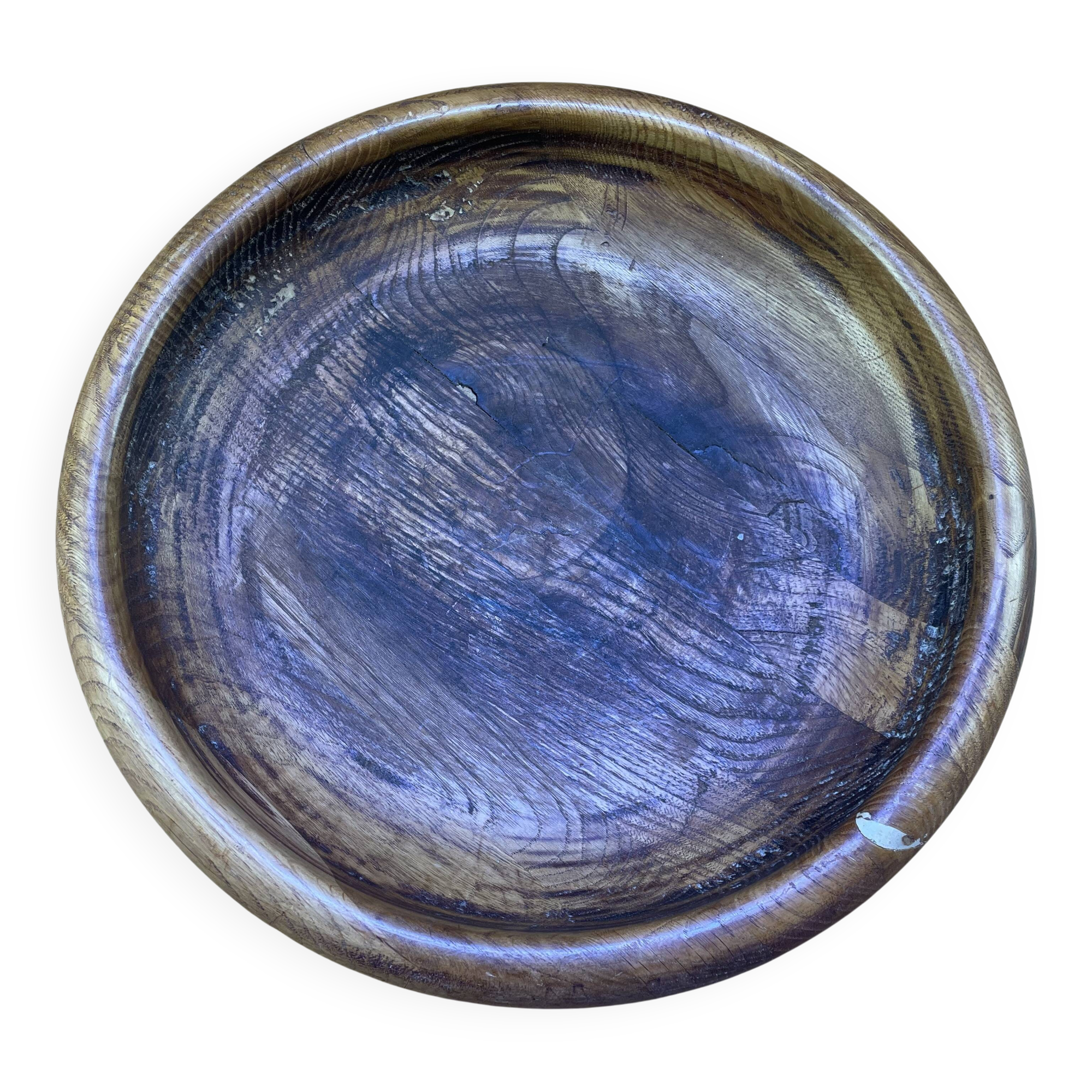 Vintage round wooden platter