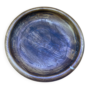 plat bois rond vintage