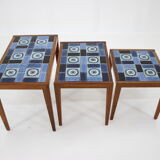 1960s nesting ceramic tile tables, Denmark