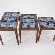 1960s nesting ceramic tile tables, Denmark