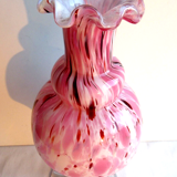Art deco baluster vase, blood-red speckled Clichy glass