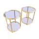 Paire de tables d'appoint bouts de canapé métal doré années 70
