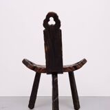 Brutalist tripod Spanish stool 1950s