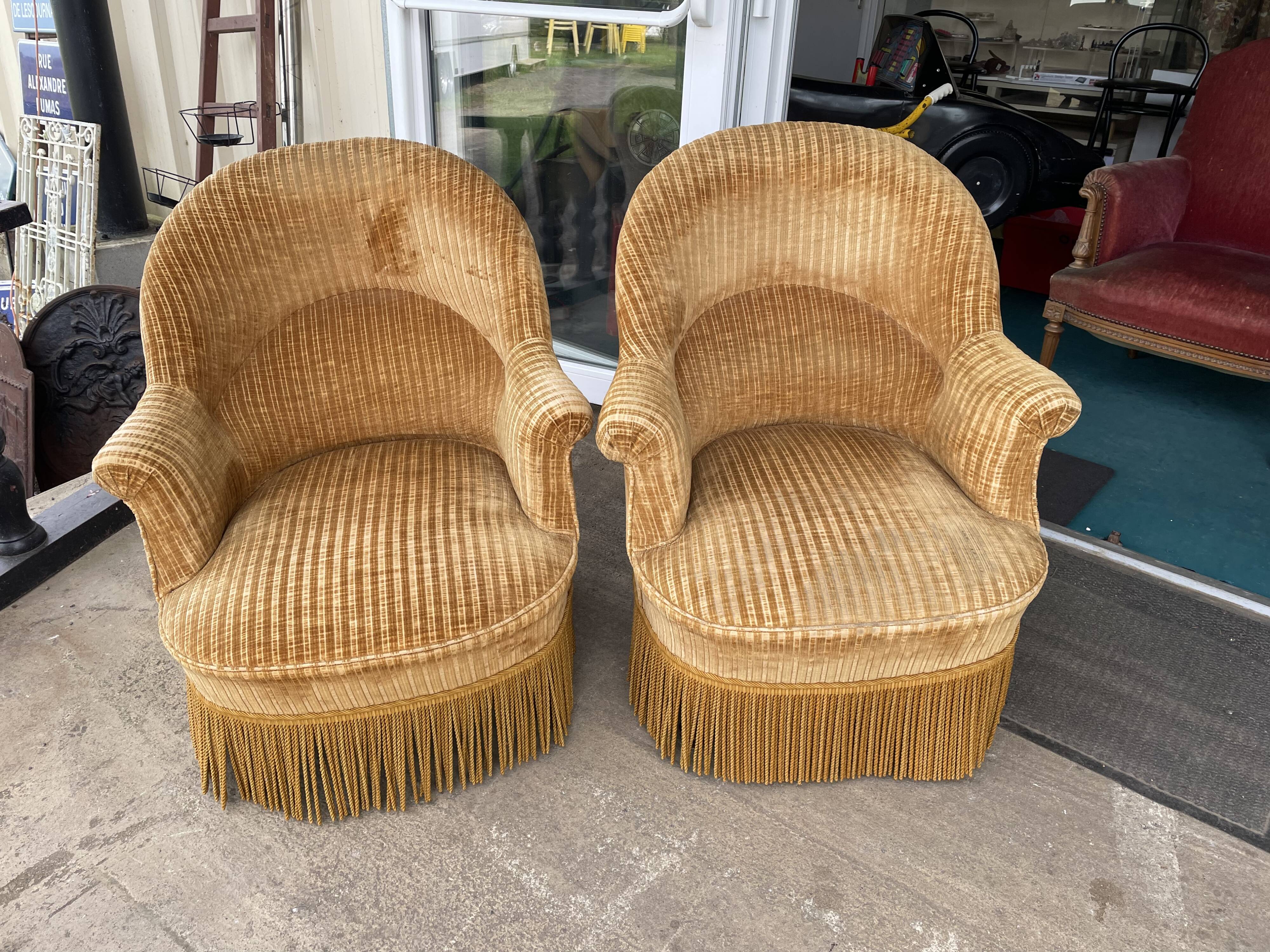 Pair of Crapaud armchairs