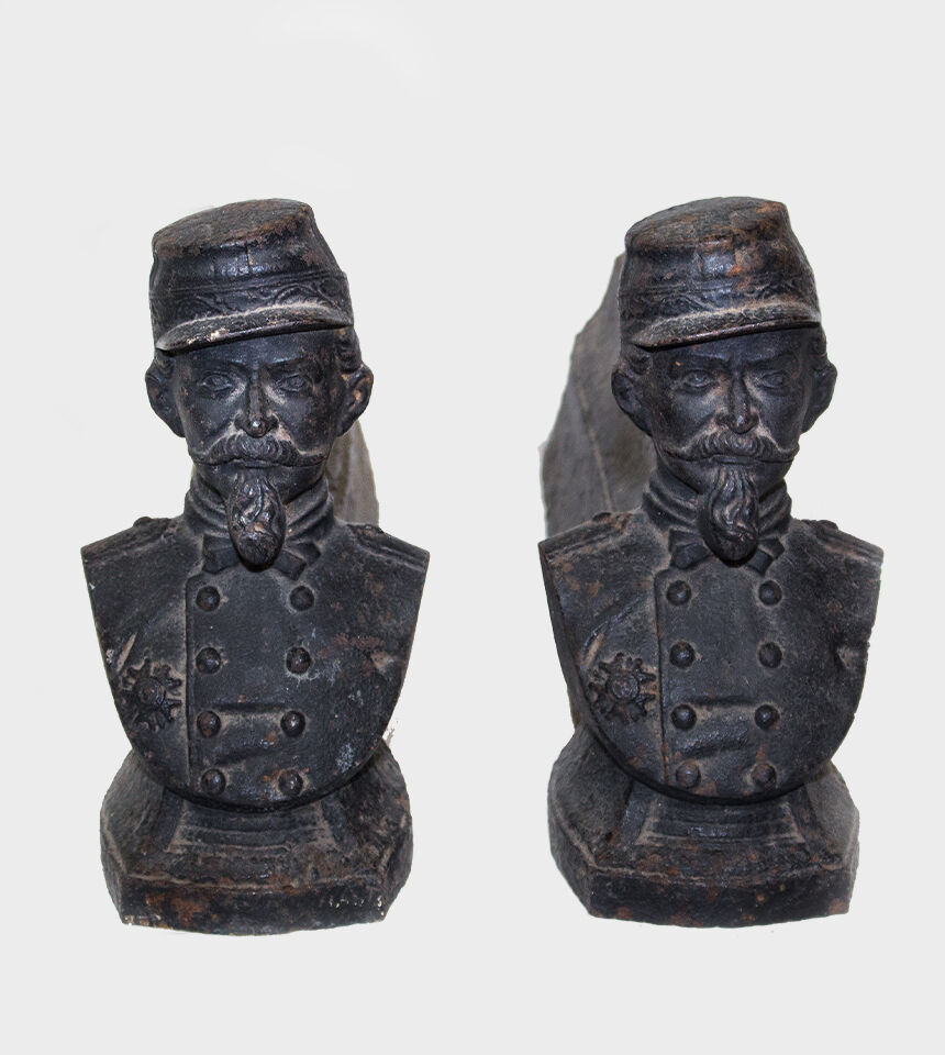 French soldier andirons