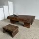 Asian solid wood quadripod brutalist coffee table H30 L81 l42