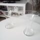 Pair of transparent glass vase