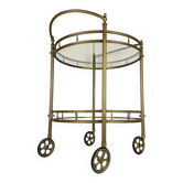 Vintage French brass bar cart, 1950s