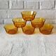 6 coupelles dessert verre Vereco couleur ambrée France vintage