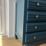 Vintage chest of drawers - 1950s - marble - midnight blue