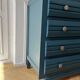 Vintage chest of drawers - 1950s - marble - midnight blue