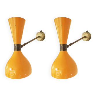 Pair of Italian designer wall lights from the 1950s