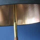 Danish teak floor lamp with brass tripod foot, 1960s