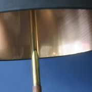 Danish teak floor lamp with brass tripod foot, 1960s