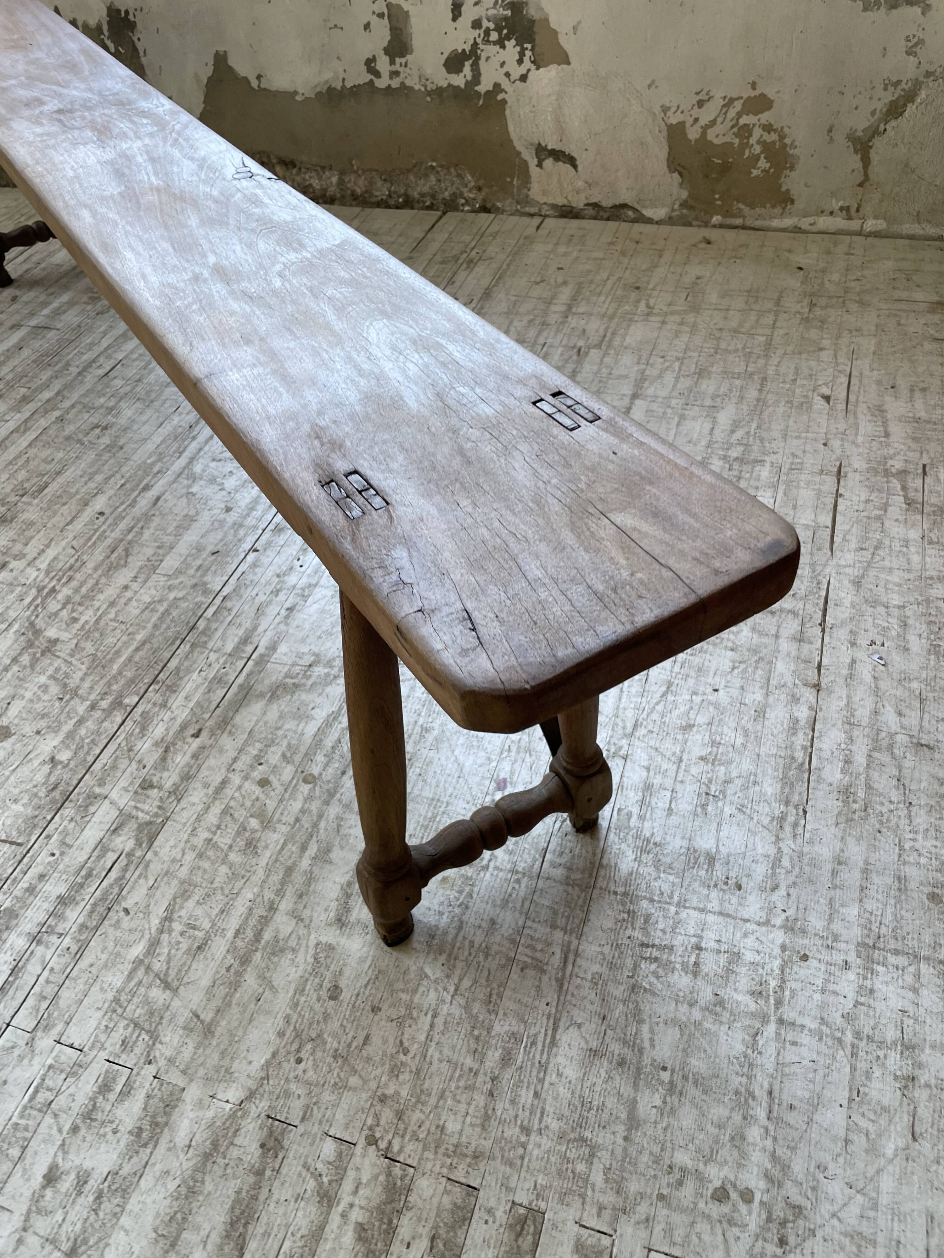 Banc chêne XXL XIXème 280cm