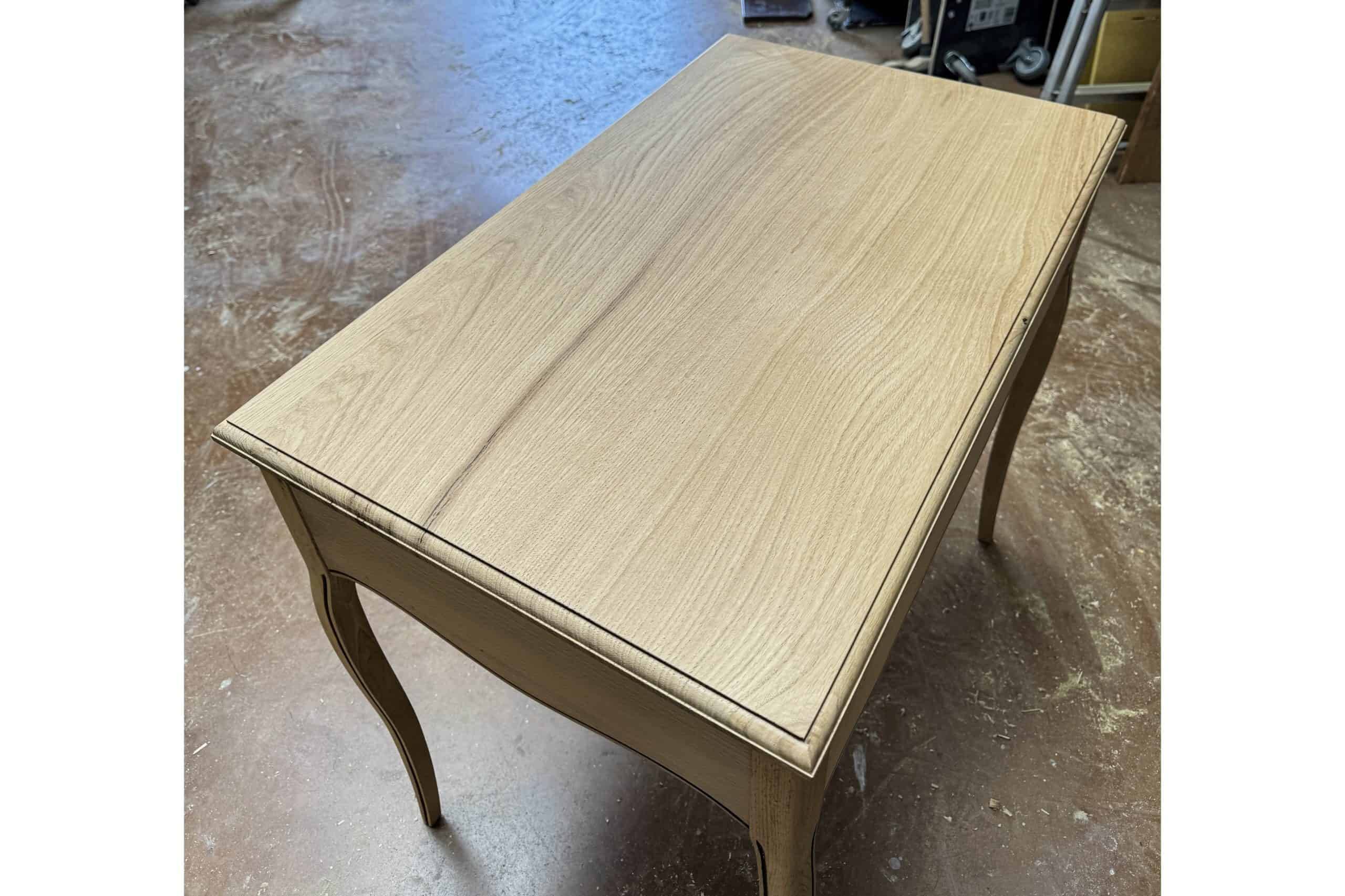 Vintage side table, oak top