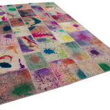 Tapis turc surteint fait à la main 203 cm x 297 cm tapis patchwork multicolore