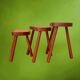 Set of three nesting stools in glazed wood, bean shape - 1960s-70s