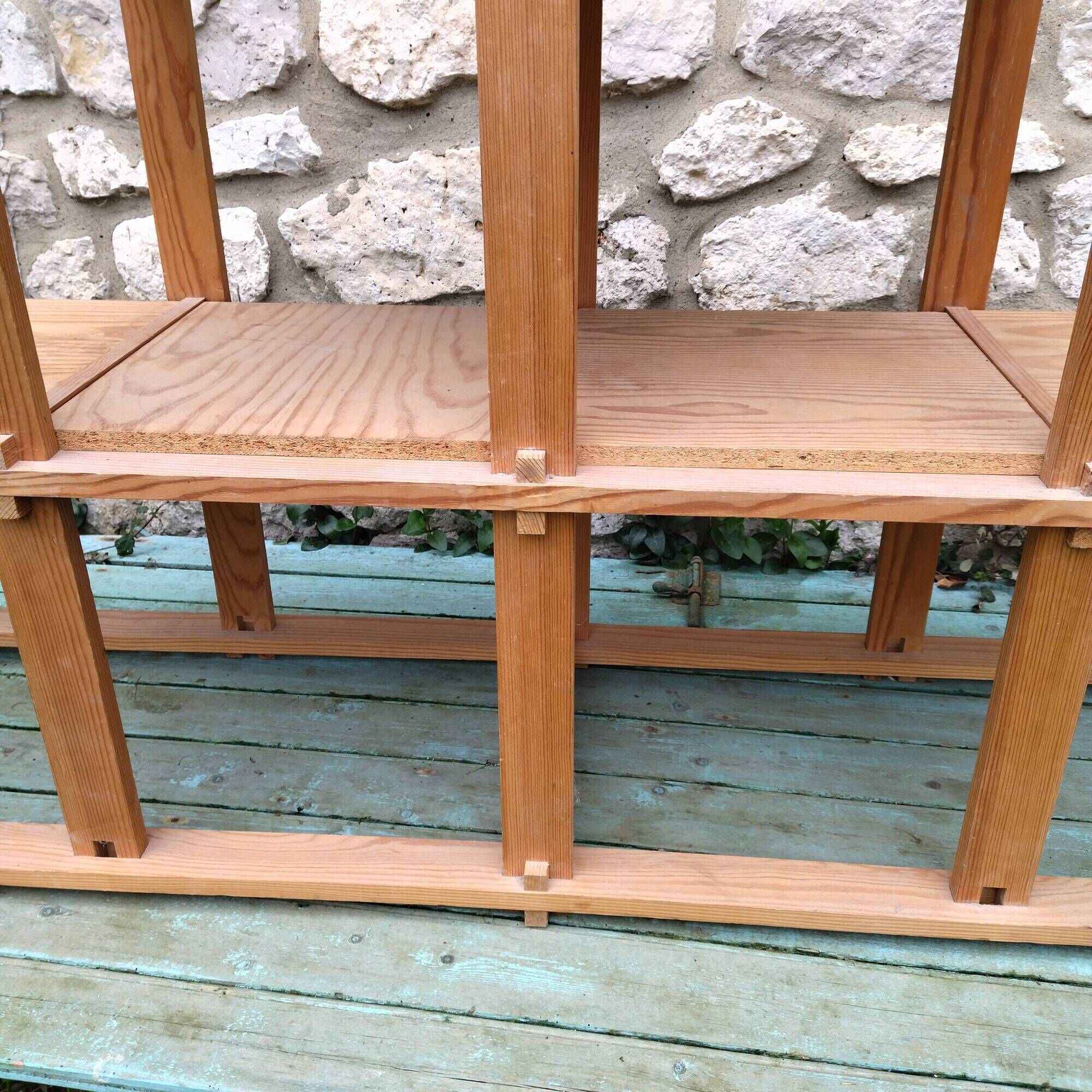 Solid wood shelf pine revival bauhaus 70s